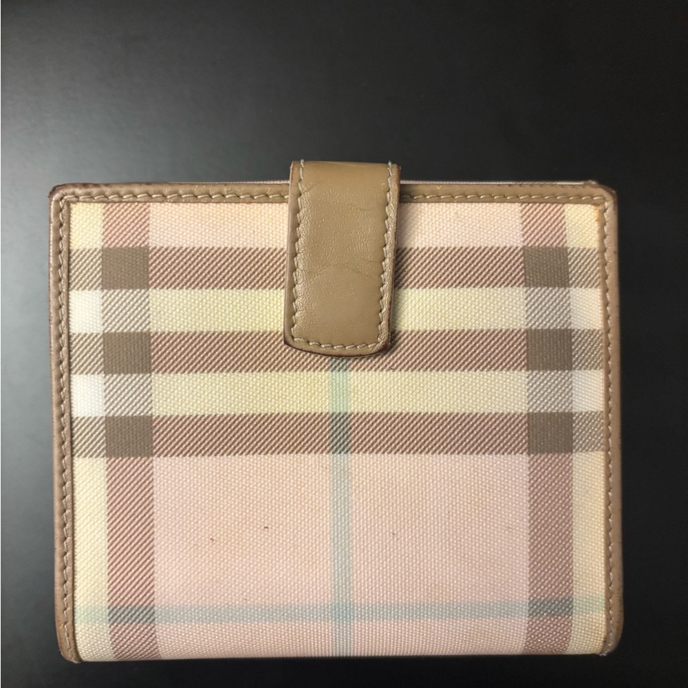 Burberry Tan and Cream Checkered Wallet - Picture 2 of 7